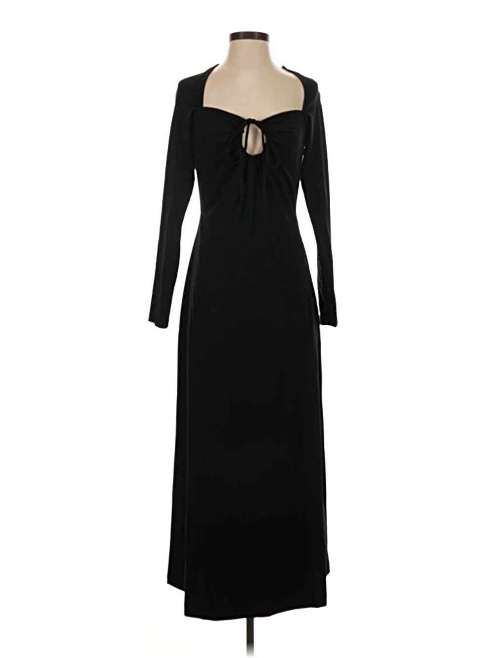 COS Black Long Sleeve Keyhole Maxi Dress